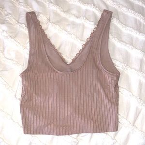 Aerie crop tank top with built in bra (low support)